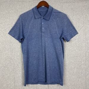Lululemon Shirt Mens S Midnight Shadow Tempest Blue Metal Vent Tech Polo